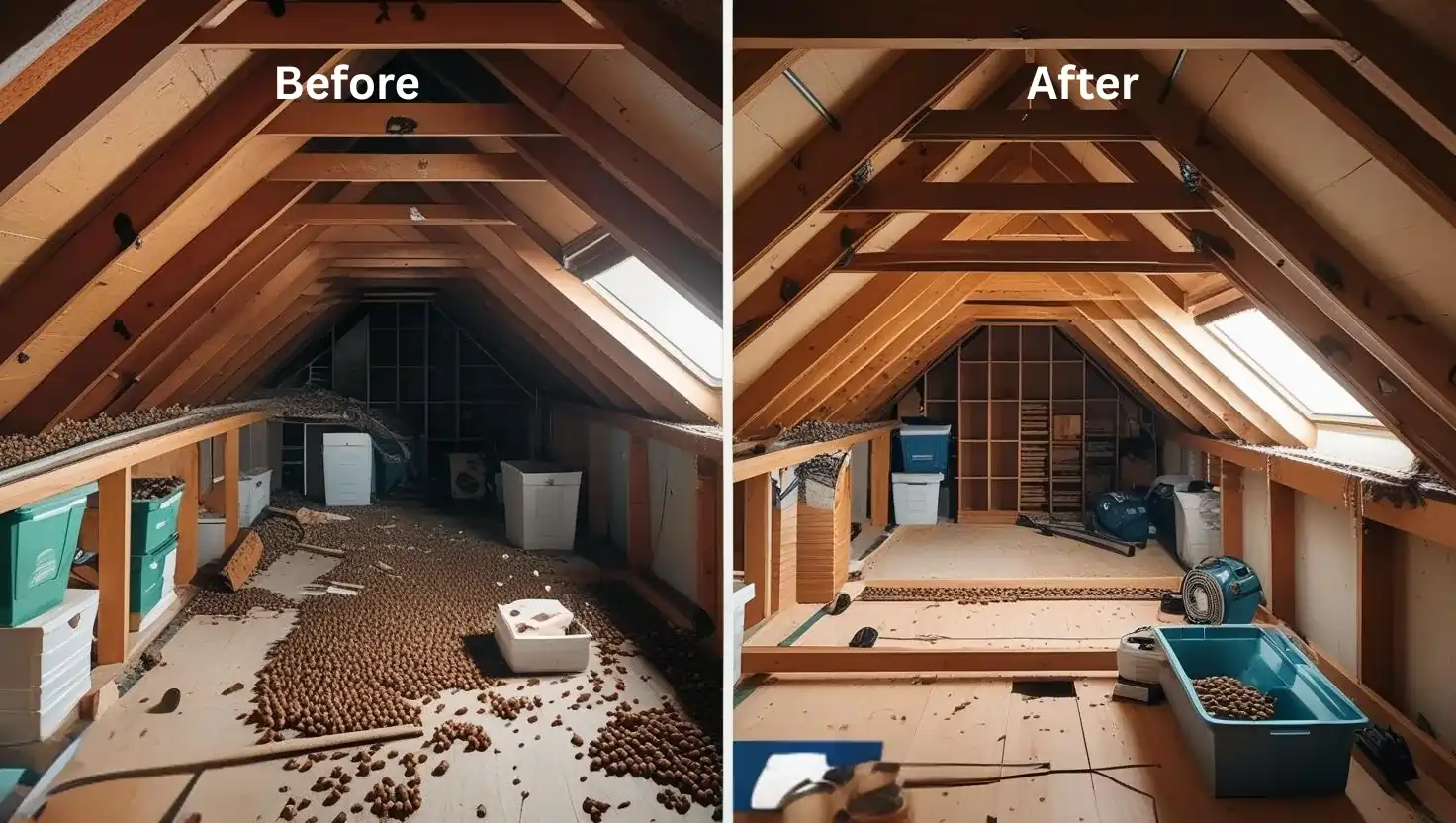 Rodent control before and after