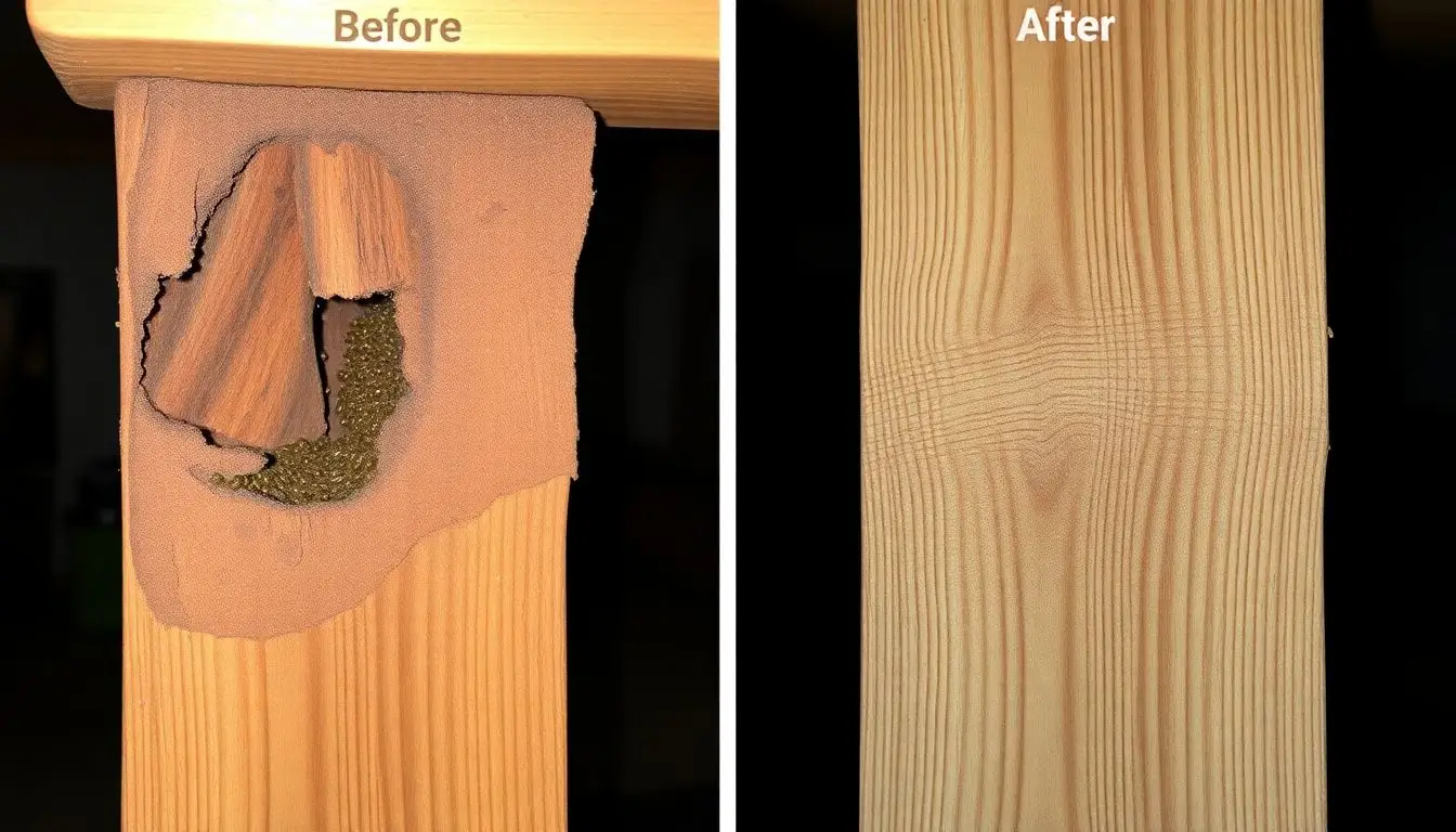 Termite treatment before and after