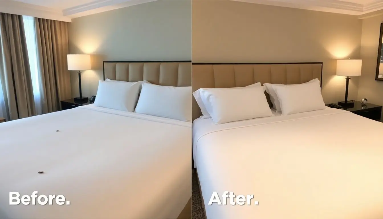 Bed bug treatment before and after